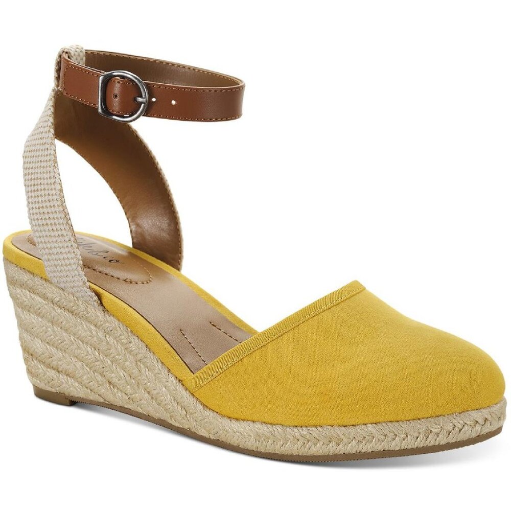 STYLE & CO Mailena Wedge Espadrille Sandals, Dark Yellow, Size 11M, NWT**